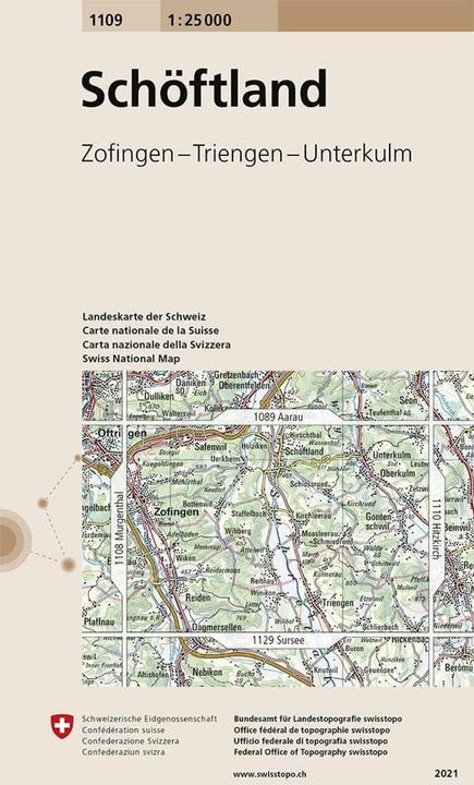 Produktbild Landkarte 1109 Schöftland 1:25'000