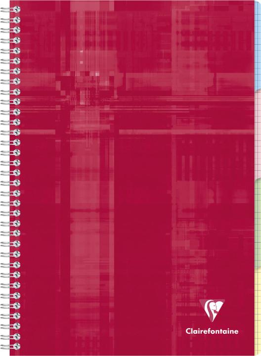 Produktbild Clairefontaine Spiralheft mit Register (A4, Kariert, Harter Einband)