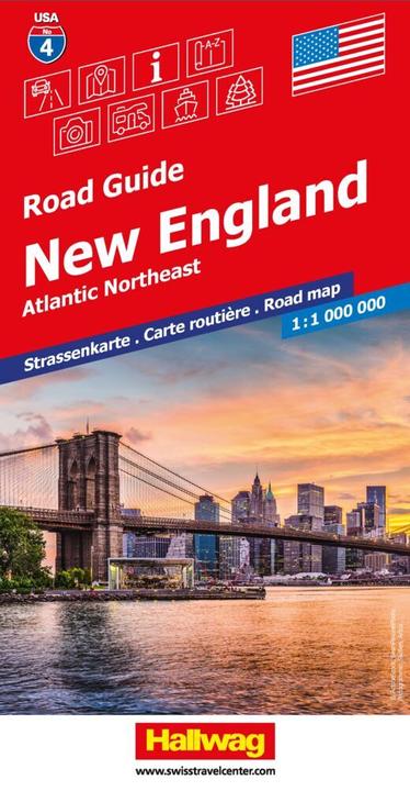 Image du produit Carte routière de la Nouvelle-Angleterre au 1:1 million, Road Guide n° 4