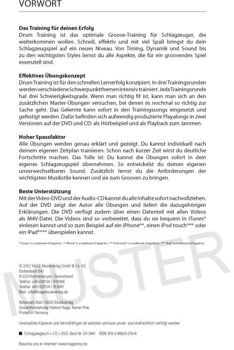Produktbild Drum Training Groove + CD + DVD (Deutsch, Martin Klee, Helmut Hage, 2012)