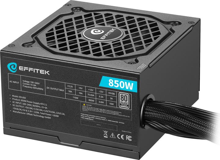 Produktbild Effitek Netzteil 850W Silver ATX 3.1, PCI 5.1 (850 W)