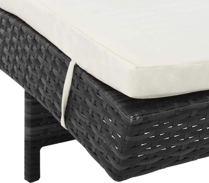 Image du produit VidaXL Sonnenliegen 2 Stk. mit Rollen und Auflagen Poly Rattan (60 cm)