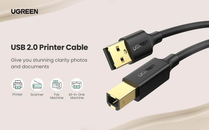 Actual product image Ugreen USB A — USB B (3 m, USB 2.0)
