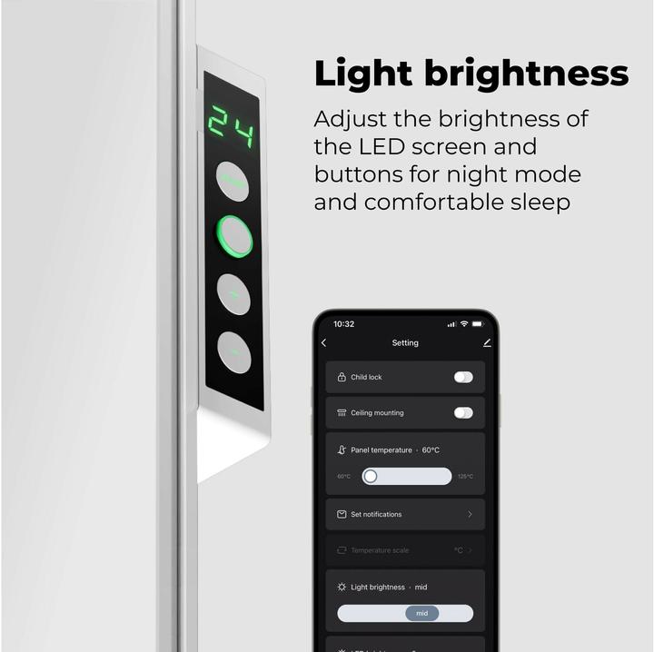 Immagine prodotto Aeno Riscaldatore Premium Eco Smart LED a infrarossi 700 W, grigio (700 W)
