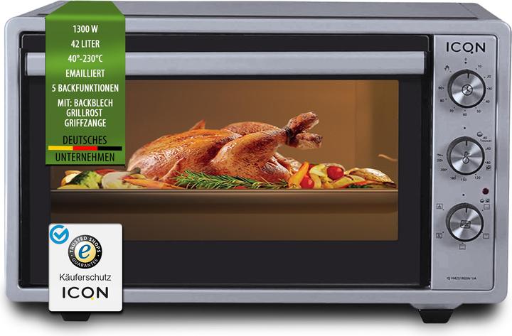 Produktbild Icqn 42 Liter Minibackofen Inox Grau