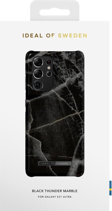 Actual product image iDeal Of Sweden Designer Hard Cover Black Thunder Marble (Samsung Galaxy S21 Ultra)