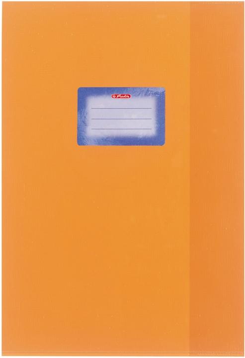 Produktbild Herlitz Heftschoner DIN A4, geprägt (Bast), PP, orange mit aufgeklebtem Beschriftungsetikett (A4)