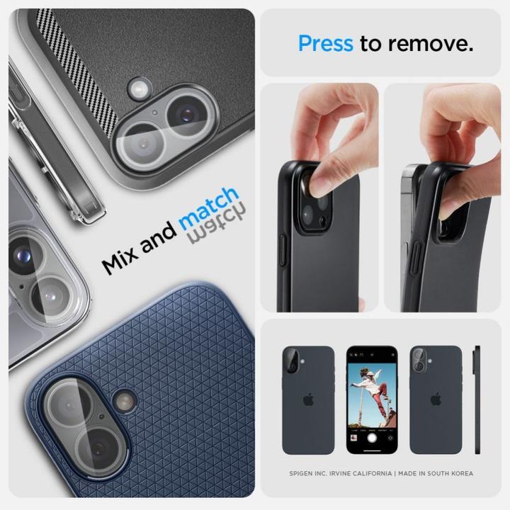Immagine prodotto Spigen Vetro temperato Optik Glas.tR per fotocamera iPhone 16 / 16 Plus - trasparente (2 pezzi) (2 Pezzo/i, Apple iPhone 16, Apple iPhone 16 Plus)