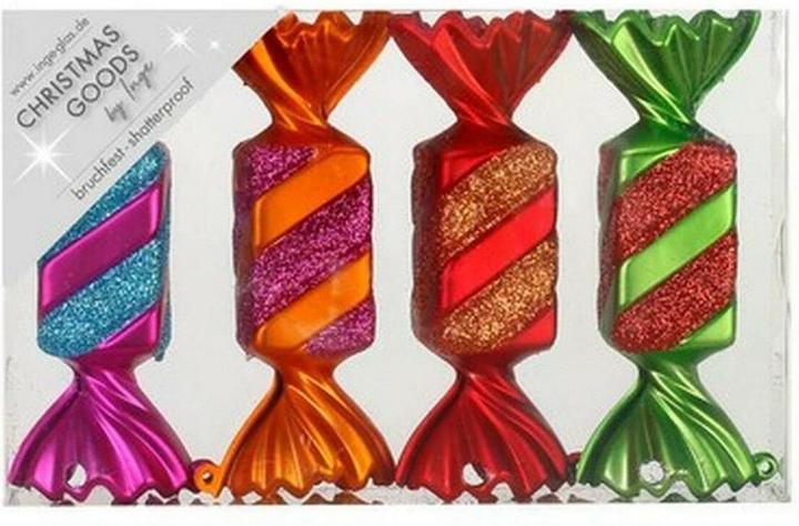 Actual product image Inge’s Glas Christmas Decor Christmas decoration candy 4 pieces, multicoloured (4 -part)
