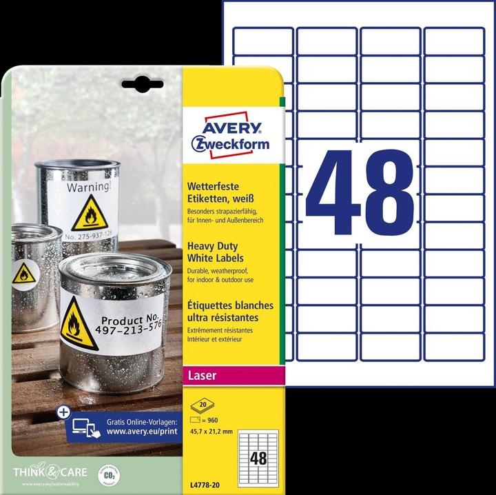 Produktbild Avery Wetterfeste Folien-Etiketten