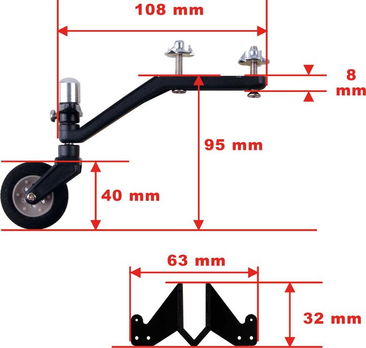 Produktbild Modellbau Lindinger heckfahrwerk set 90-120er klasse