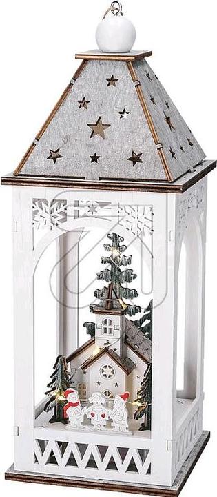Actual product image Konstsmide LED Wooden Lantern with Church