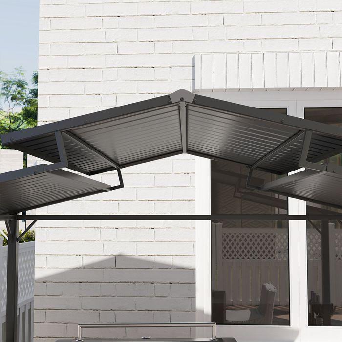 Produktbild Swisshandel24 Grillpavillon 250x160x250 cm wasserdicht Doppelschichtdach, Schwarz (250 cm, 160 cm)