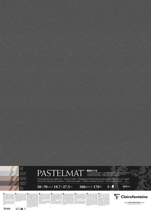 Immagine prodotto Clairefontaine Pastelmat, Papier für Pastellmalerei, 5 Bogen 50x70cm 360g, 5 Farben sortiert - (360 g/m², 5 x)