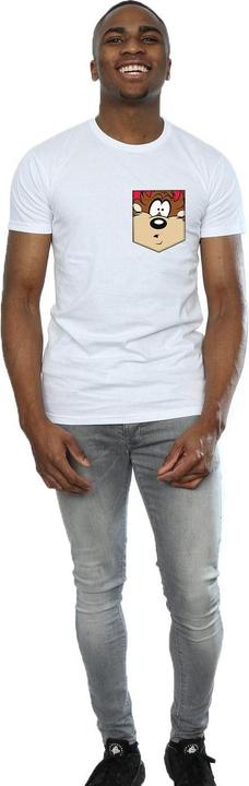 Image du produit Looney Tunes - T-shirt TASMANIAN DEVIL FACE FAUX POCKET - Homme (XL)