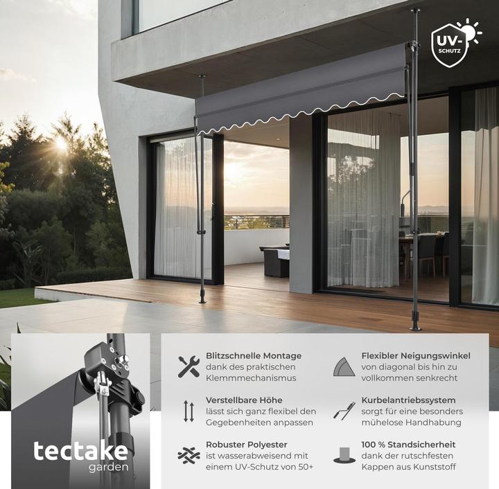 Produktbild tectake Klemmmarkise (3 m)