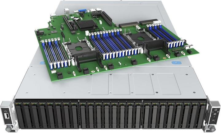 Actual product image Intel Server Barebone R2224WFTZSR S2600WFTR 1xPSU 3xHSBP SAS/NVMe Combo.5inch Dual