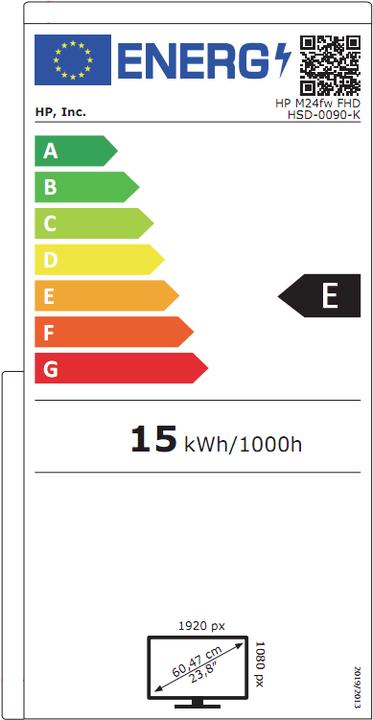 Energy Label HP M24fw (1920 x 1080 pixels, 23.80")