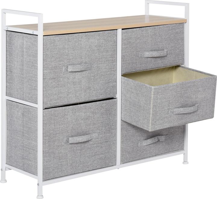 Image du produit Homcom Commode en tissu avec 5 tiroirs en tissu (83 x 29 x 77 cm)
