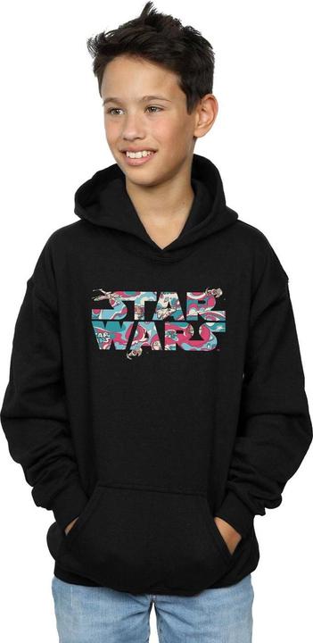Immagine prodotto Star Wars Wavy Ship Logo Felpa con Cappuccio Ragazzi (140, 146)