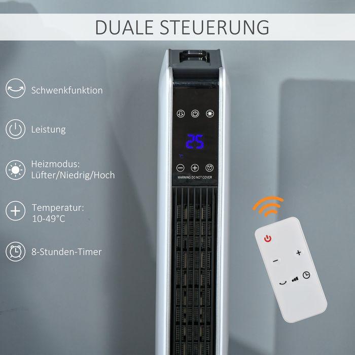 Immagine prodotto Swisshandel24 2200W Termoventilatore Riscaldatore elettrico con telecomando Timer di 8 ore Riscaldatore a (2200 W)