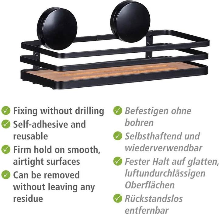 Produktbild Wenko Static-Loc® Alba Duschkorb Stahl, Bambus