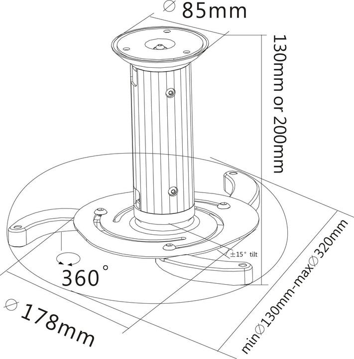 Actual product image Reflecta Projector ceiling mount sal Medusa II (Ceiling)