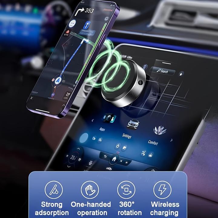 Produktbild PhoneLook Magnetischer 360° Drehbarer Handyhalter für Auto Spiegel Glatte Oberflächen kompatibel mit MagSafe
