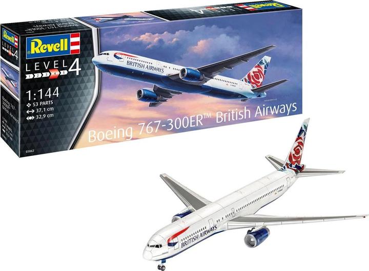 Actual product image Revell 03862 RV 1:144 Boeing 767-300ER British Airways Chelsea Rose Flightmodel Kit 1:144