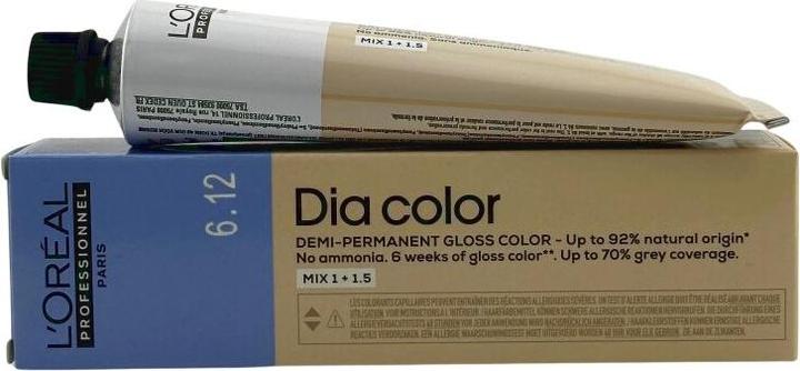 Actual product image L'Oréal Professionnel Dia Colour 6.12 Dark Blonde Ash Irisé - 60ml (6.12 Dark Blonde Ash Irisé)