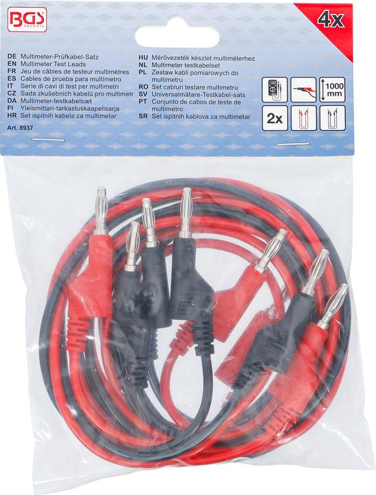 Image du produit BGS Jeu de câbles de testeur multimètres | 4 mm
