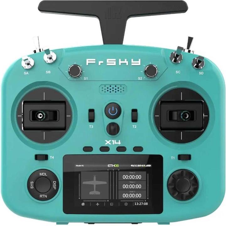 Actual product image FrSky TWIN X14 transmitter 2.4Ghz Verdigris Green without battery, without stand holder, without