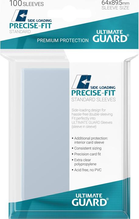 Immagine prodotto Ultimate Guard UGD010478 - Precise-Fit 100 Kartenhüllen Seitliche Lagerung Standard Grösse, transparent