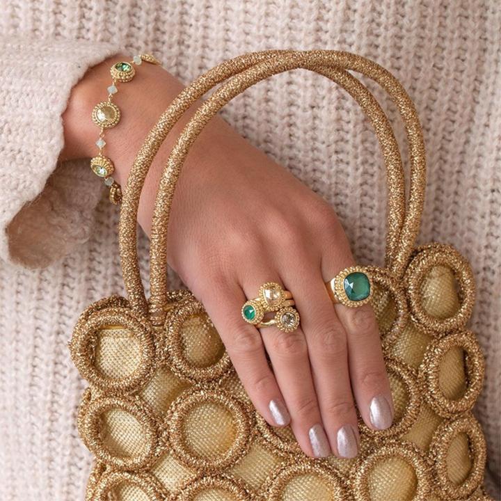 Actual product image Steinkult Bracelet with crystal stones "Sheila" (21 cm, Brass silver plated, Crystal)