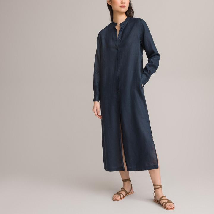 Produktbild La Redoute Collections Langärmeliges Maxikleid aus Leinen (40)