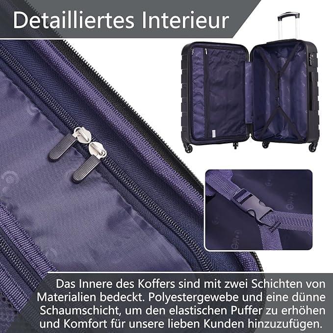 Produktbild Coolife Hartschalen-Handgepäckkoffer mit TSA-Schloss (38 l, Handgepäck (bis 50l))