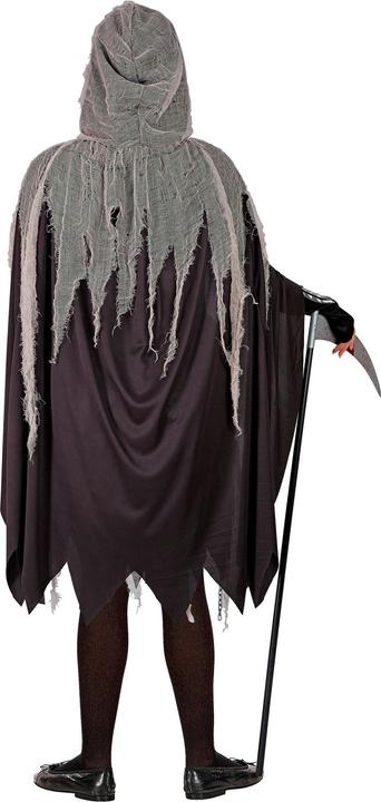 Produktbild Widmann Sensegirl Kinderkostüm Kleid, Strumpfhose und Handschuhe mit Knochenprint, Umhang mit Kapuze, Ketten (140)