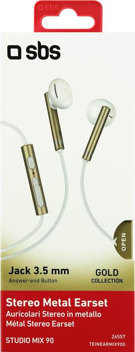 Immagine prodotto SBS Cuffie intrauricolari in metallo della Collezione Oro (Cablato)