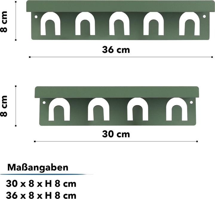 Actual product image Casa Pura Metal wall shelf with hooks