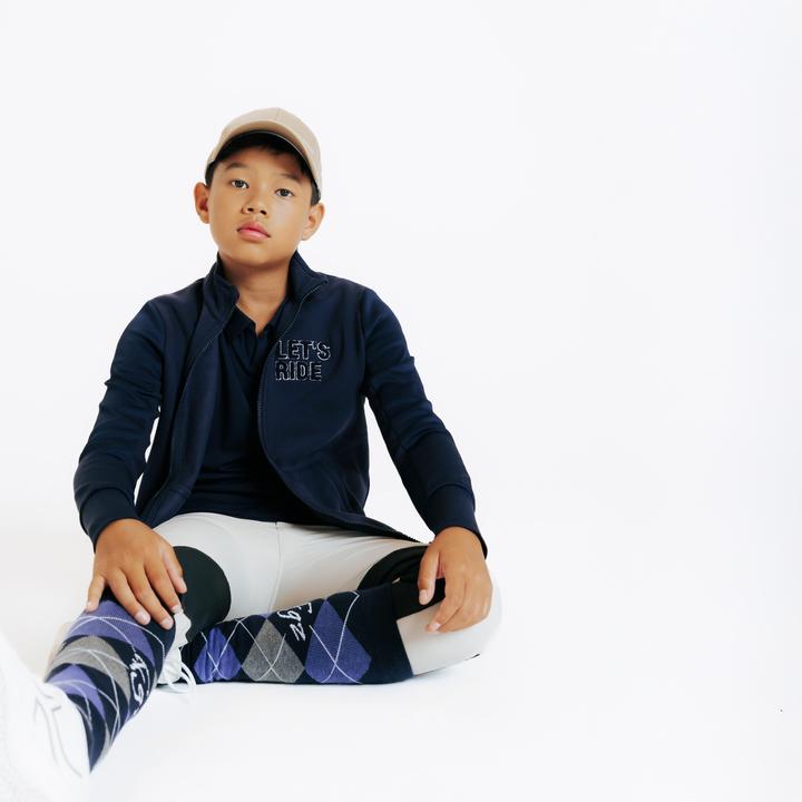 Image du produit Fouganza Sweat zippé équitation enfant 500 Marine (6, 7, 8)