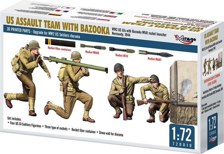 Image du produit Mirage Hobby US ASSAULT TEAM WITH BAZOOKA, WW2 US GIs with Bazooka M1A1 rocket launcher Normandy, 1944