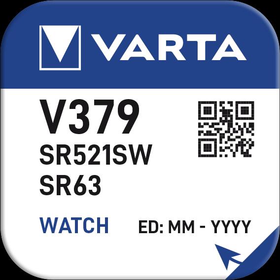 Immagine prodotto Varta V379 / SR521SW - 10 pile a bottone (10 pz., SR63, 15 mAh)