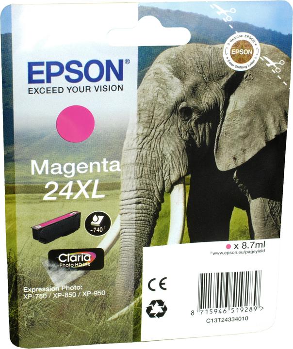 Actual product image Epson 24XL Claria Photo HD (M)