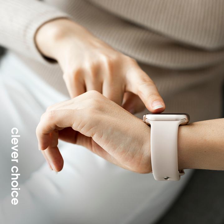 Immagine prodotto Crong Liquid - Apple Watch Armband 38/40/41mm (Stein ohne) (Silicone liquido, 3, 4, 9, Apple Watch Series 1)
