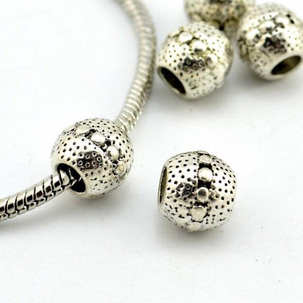 Hermex Mystische Muster Bead Perle - Silbrig (Zink-Legierung)