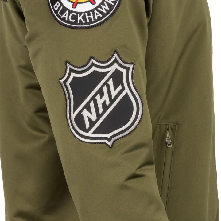 Produktbild Mitchell & Ness M&N Satin Bomber Jacke - PATCHES Chicago Blackhawks - S (S)
