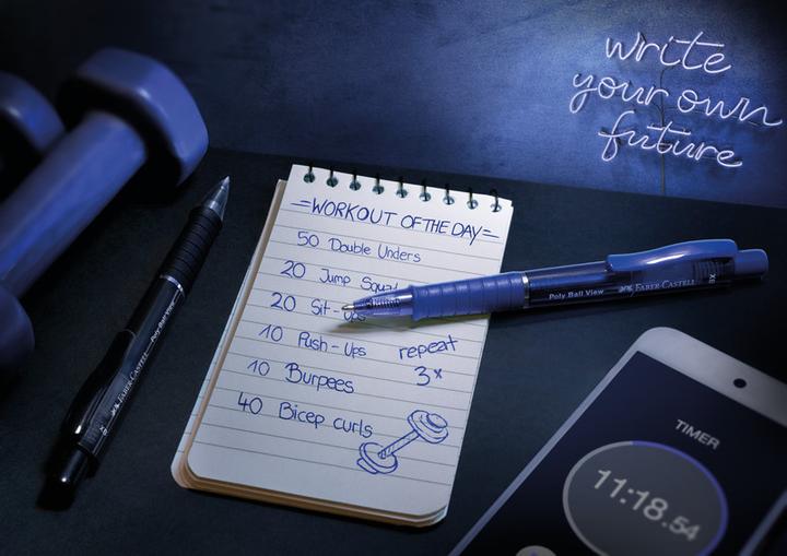 Actual product image Faber-Castell Ballpoint pen 'Poly Ball View' XB (Admiral Blue, 1 x)
