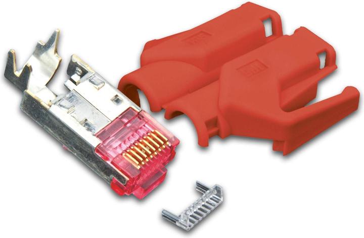 Wirewin Plug RJ45 Hirose TM31 50 pieces, red (Network cable plug)