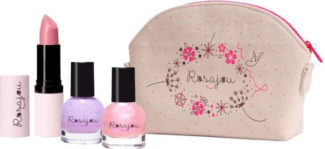 Image du produit Rosajou Kit de maquillage végétalien "Ongles & Lèvres" pour enfants avec trousse de maquillage