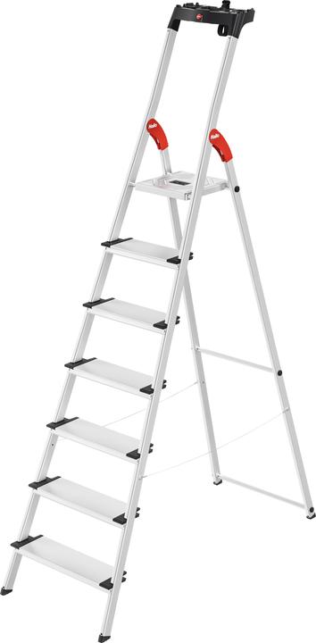 Immagine prodotto Hailo L80 ComfortLine, scaletta di sicurezza in alluminio, 7 gradini (Stile, 140 cm)